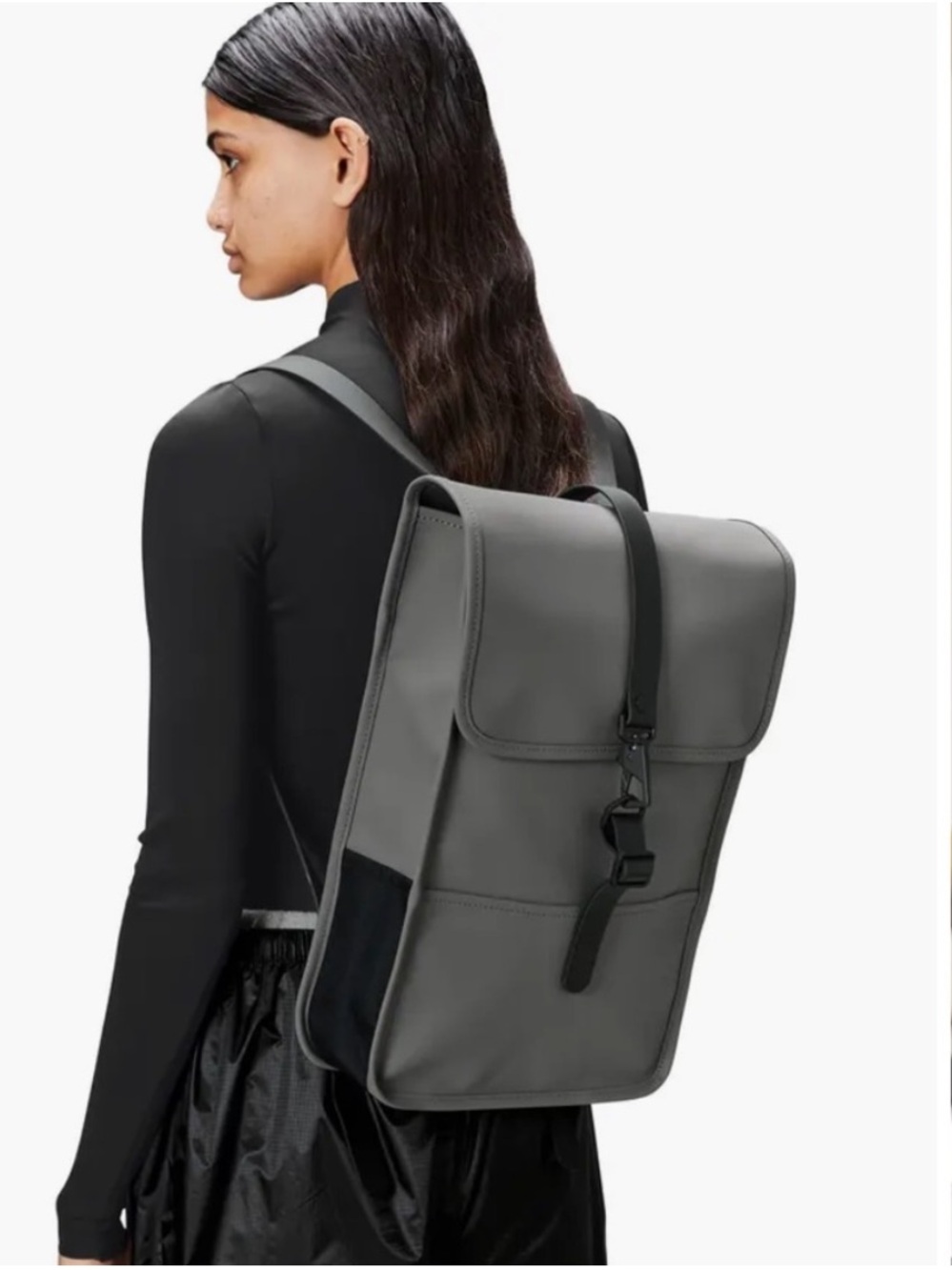 RAINS Mini 13020 Grey Water Resistant Backpack Laptop Bag NEW Unisex Men Women